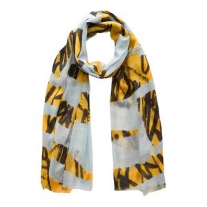 Yellow & Sky Blue Graffiti Scarf